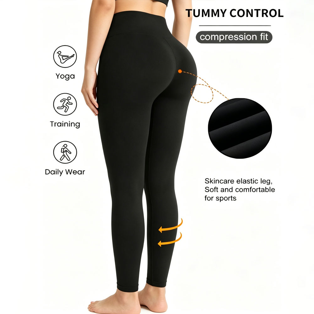 Pilates Yoga Legging - Damen High-Stretch Butterweiche Sportleggings mit Po-Lifting-Effekt
