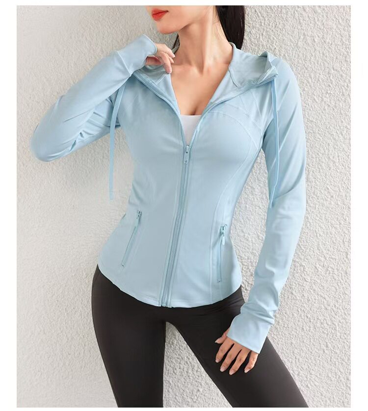 Pilates Yoga Wear - Langärmelige Yoga-Jacke für Damen, Schlankmachender Fitness-Hoodie,