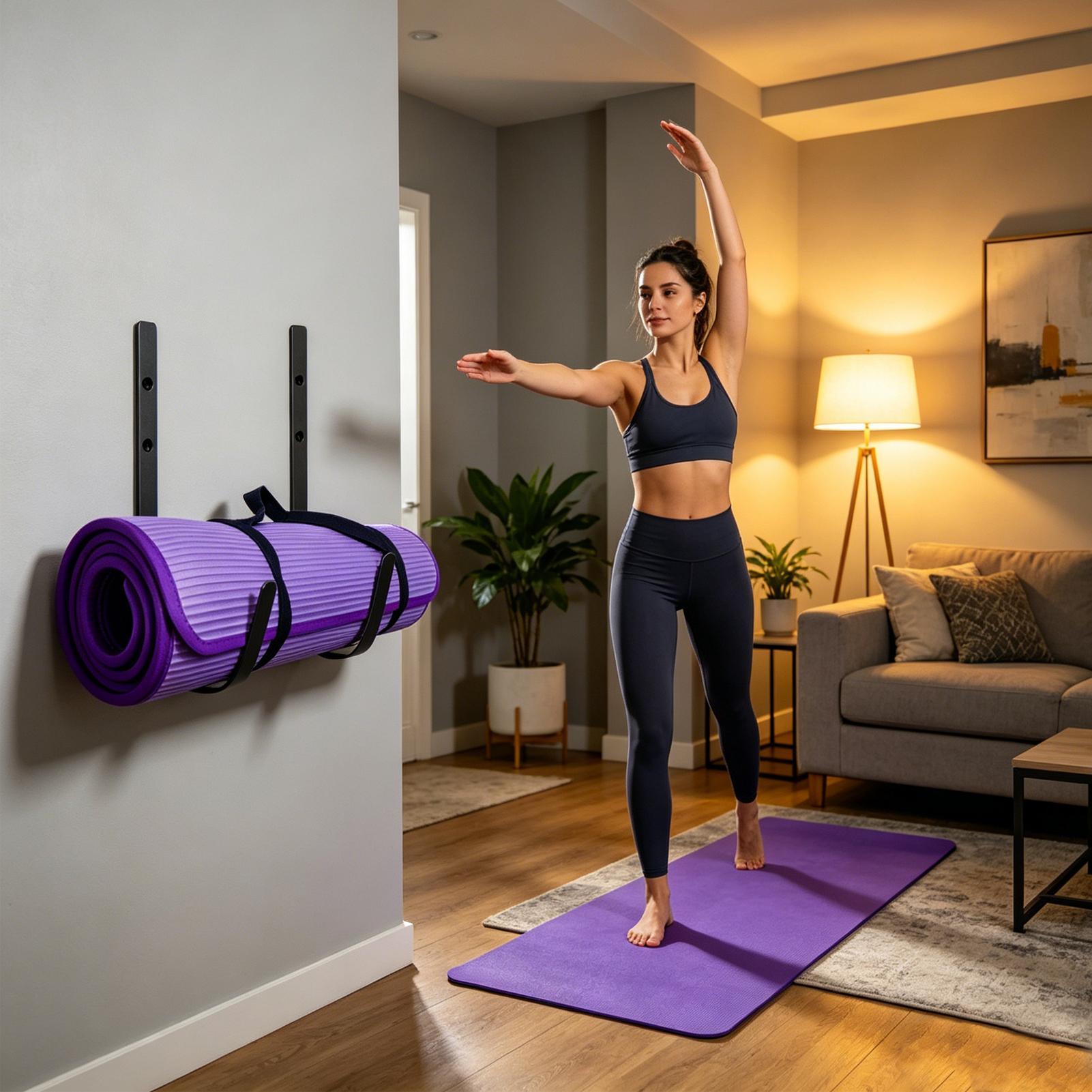 Pilates Yoga Garage - Yogamatte Wandhalterung Schaumstoffrollenregal Gebogenes Design Yogamatte