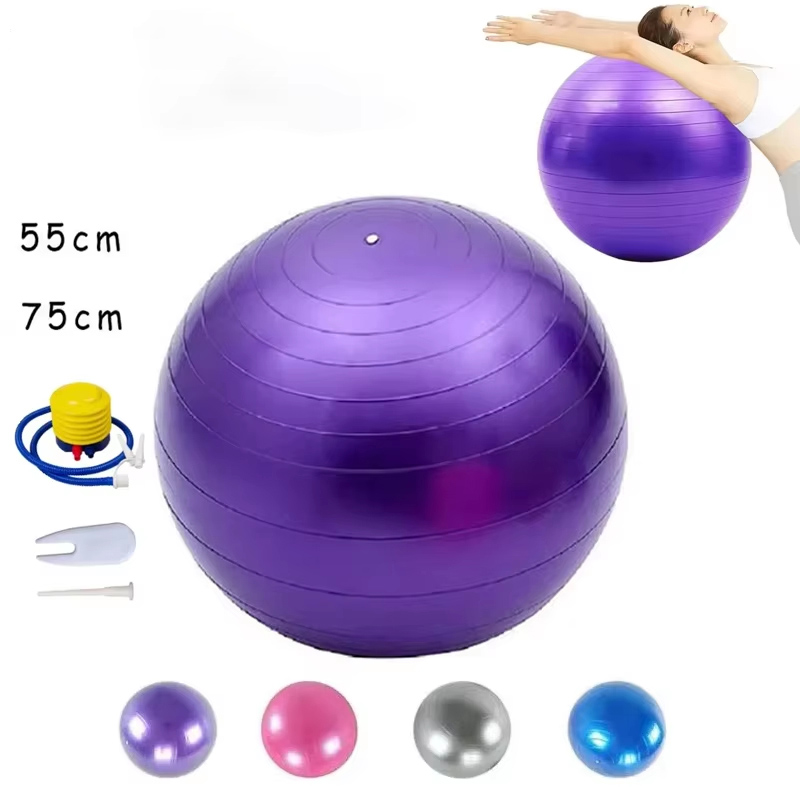 Pilates Yoga Pregnancy - Mehrzweck-Yoga-Übungsball 55-75cm mit Fußpumpen-Set, Fitnessball für