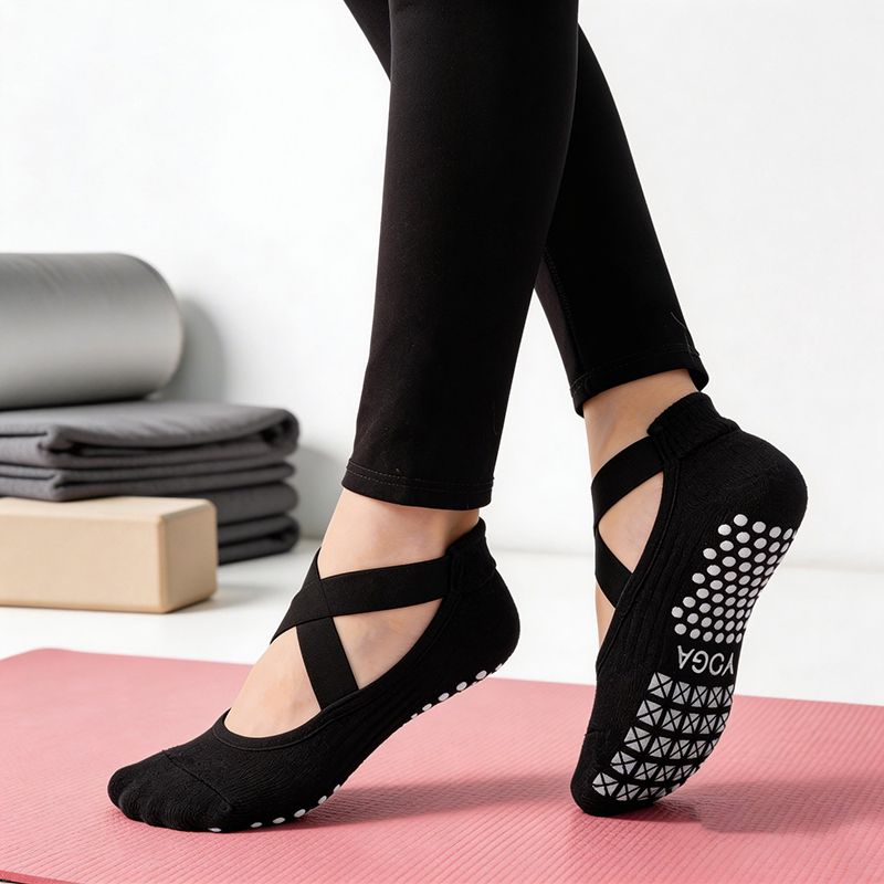 Fitness Yoga Pilates - Damen Rutschfeste Yoga-Socken Silikon Indoor Baumwolle
