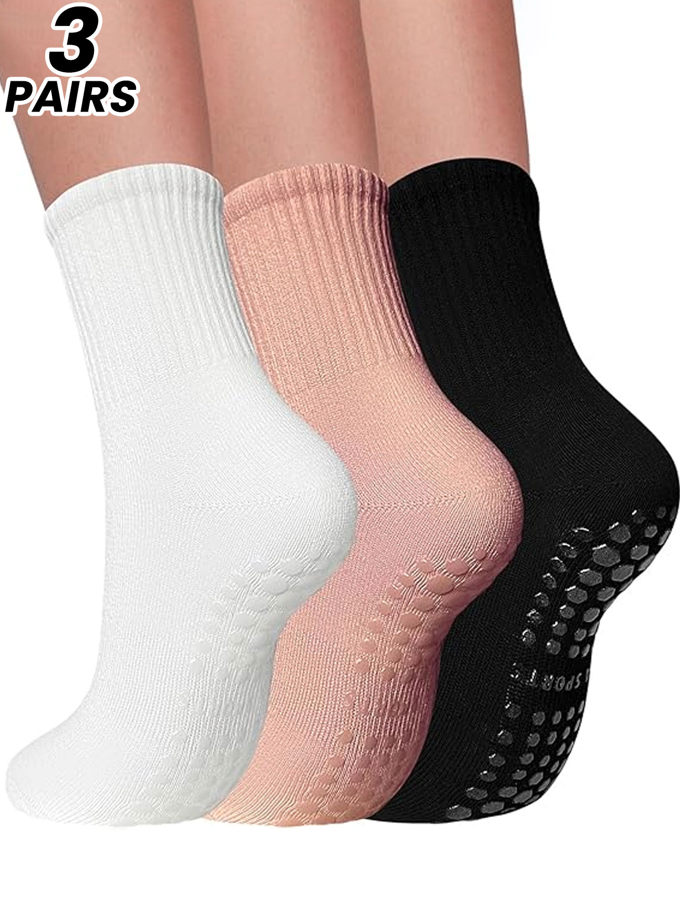 Fitness Yoga Pilates - 3 Paar professionelle Yoga-Socken für Frauen,