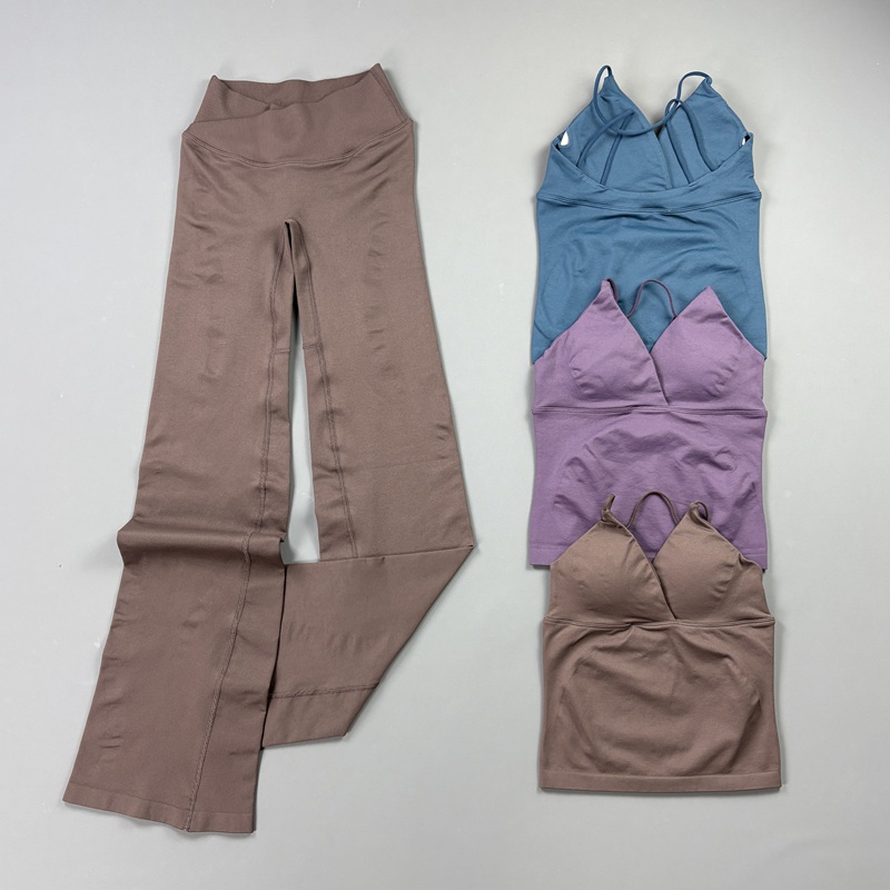 Pilates Yoga Legging - 2-teiliges Nahtloses Yoga-Workout-Set für Damen: Dünnes
