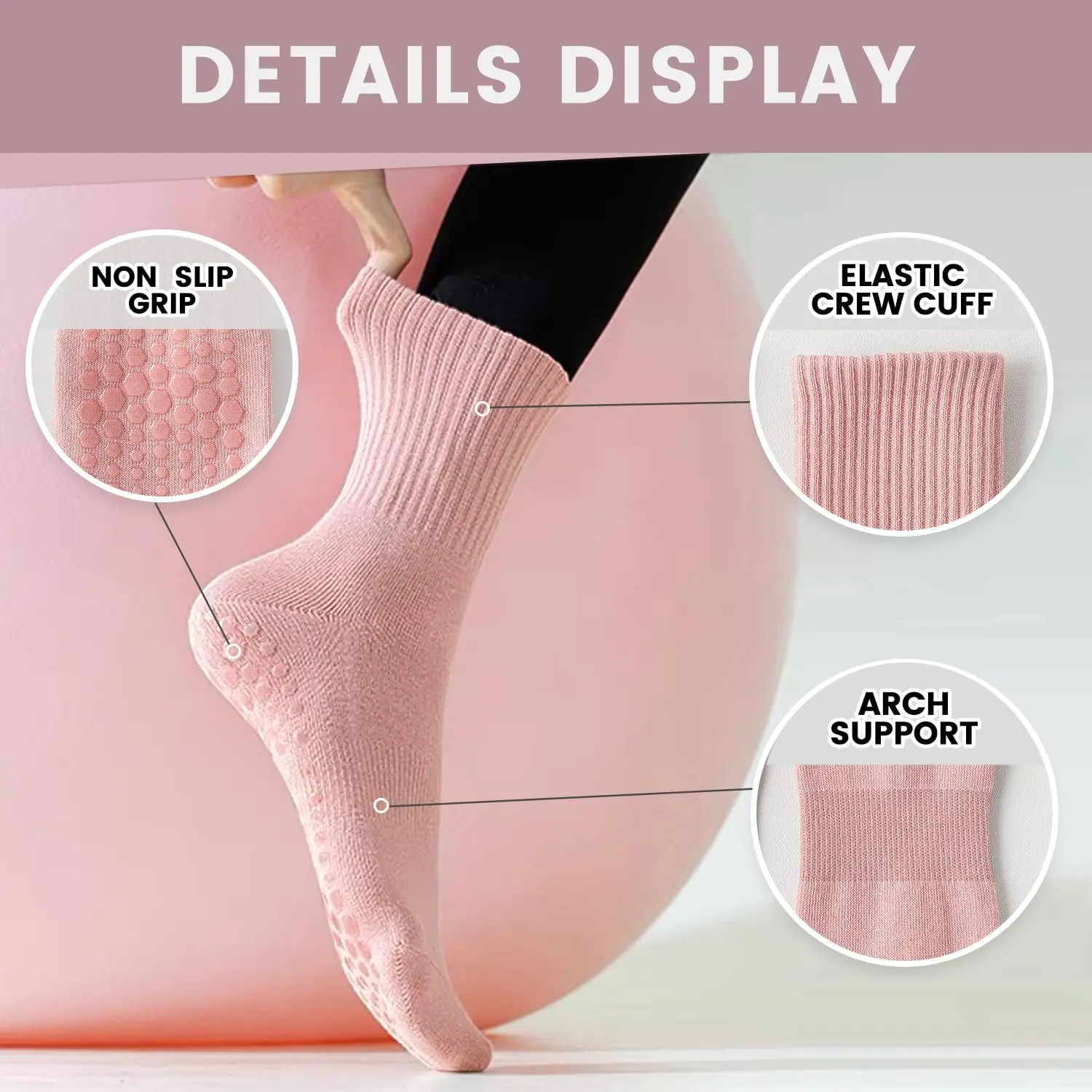 4 Paar Damen-Yoga-Socken, einf – Pilates & Yoga En Talavera Raquel Díaz Bewertung und Preis