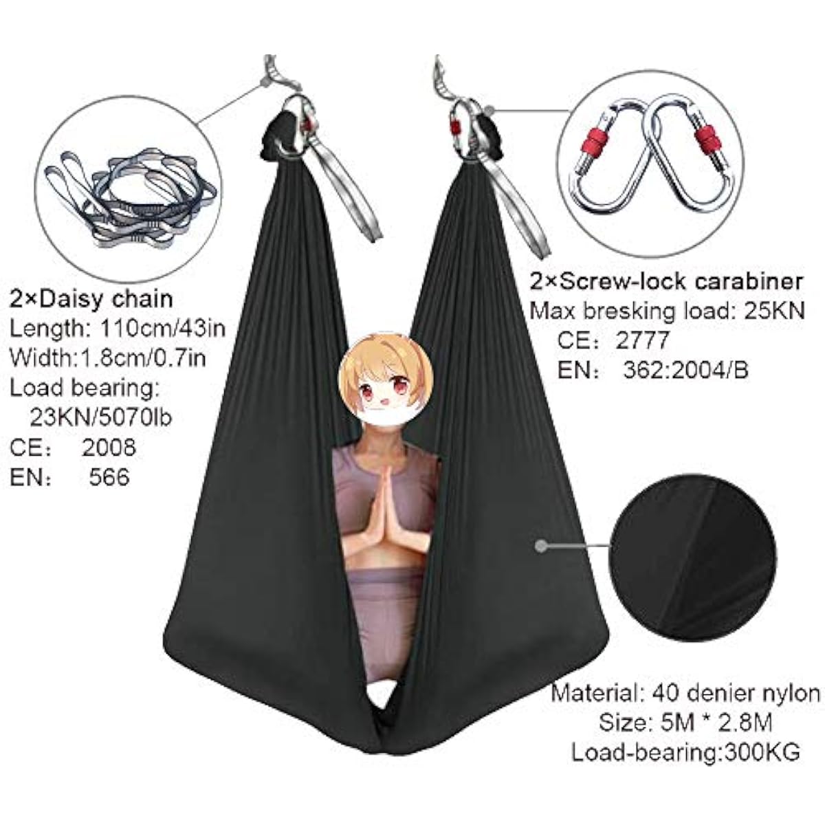 Aerial Yoga Hängematte 5M x 2, – Pilates Yoga Aerial Bewertung und Preis